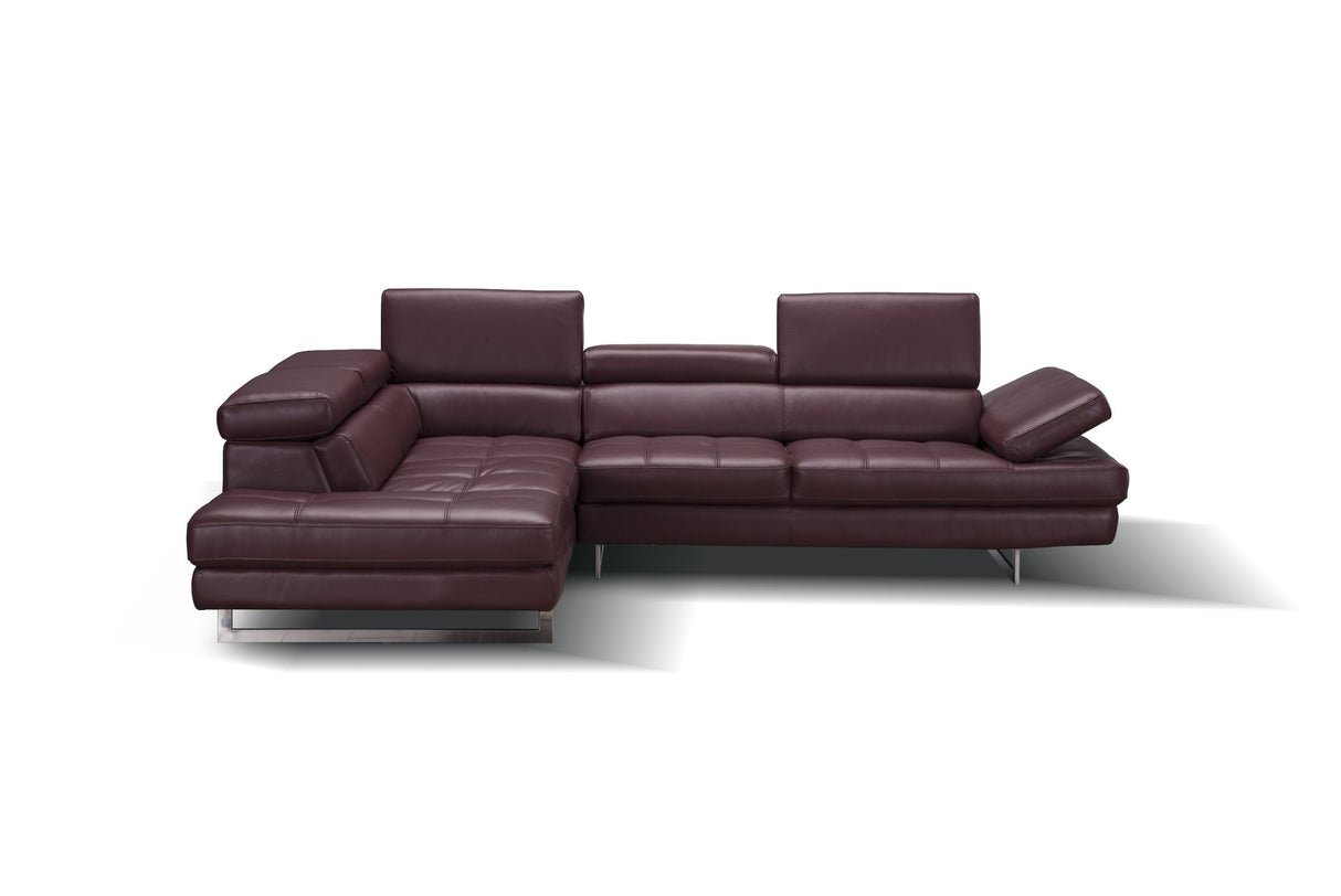 Maroon Italian Leather Sectional A761