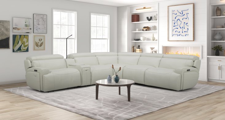 White Sectional 6095B