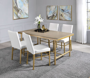 ACME Ash Oak & Champagne Entropy Dining Set -  72270