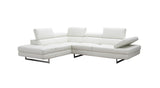 White Italian Leather Sectional A761