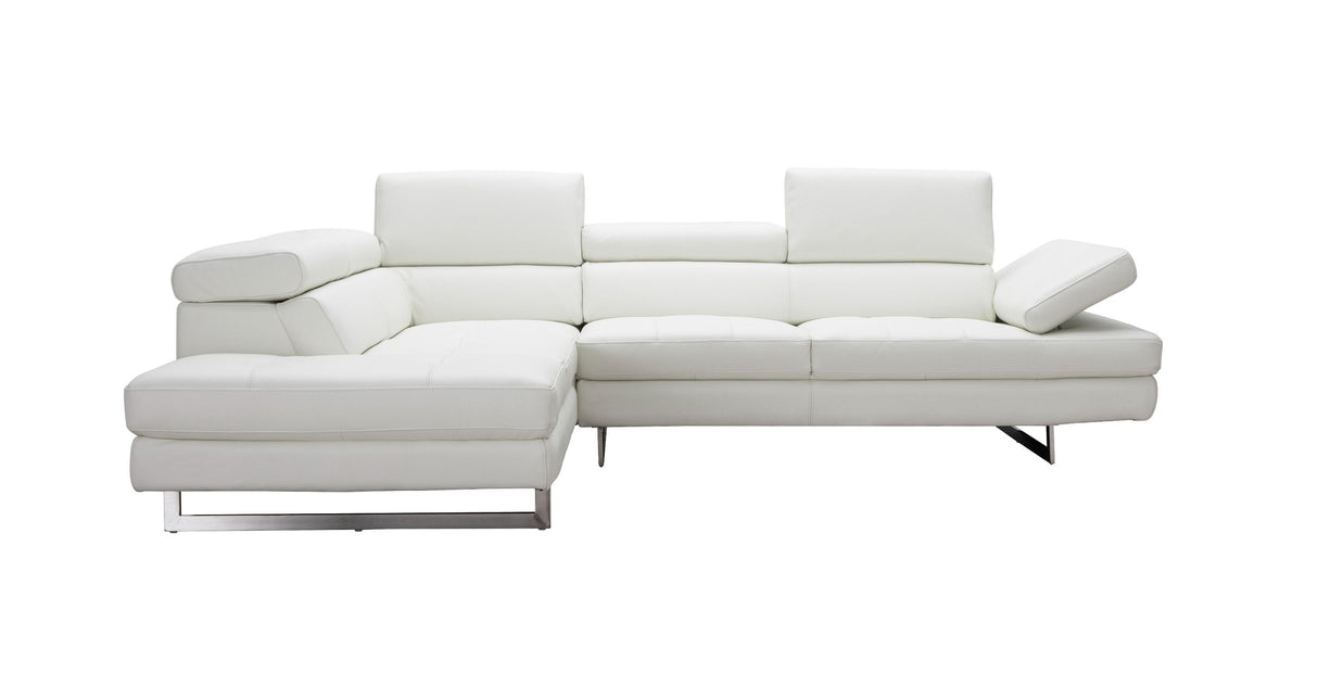 White Italian Leather Sectional A761