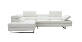 White Italian Leather Sectional A761