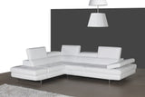White Italian Leather Sectional A761