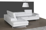 White Italian Leather Sectional A761