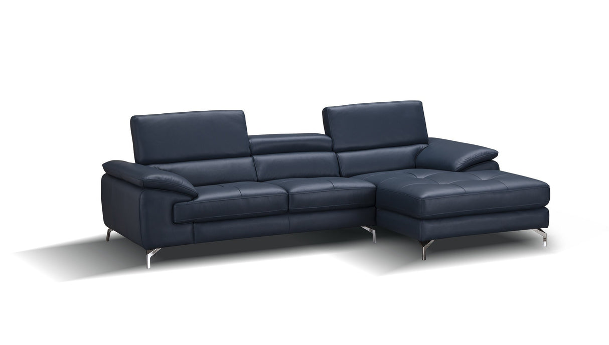 Blue A973B Premium Leather Sectional